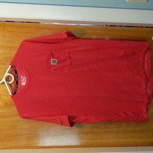 Men's Red Carhartt Force Relaxed Fit Short Sleeve Pocket-T Sz. M